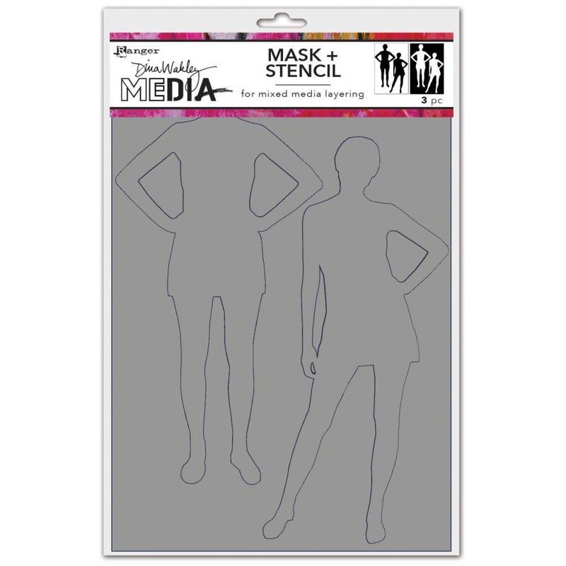 Dina Wakley MEdia Stencil 6" x 9" - Old School Silhouttes, MDS83108