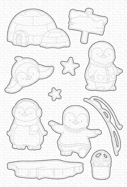 My Favorite Things YUZU Playful Penguins Stamp & Die-namics Sets, YUZU-013/2420 Retired