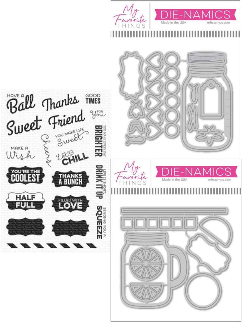 My Favorite Things 3PC Mason Jar Stamps & Die-namics, CS765/2475/2476 Retired