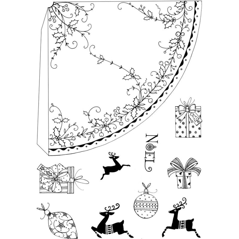 Pink Ink Designs 4x6 Clear Stamp Set - Festive Cone, PI0A6034