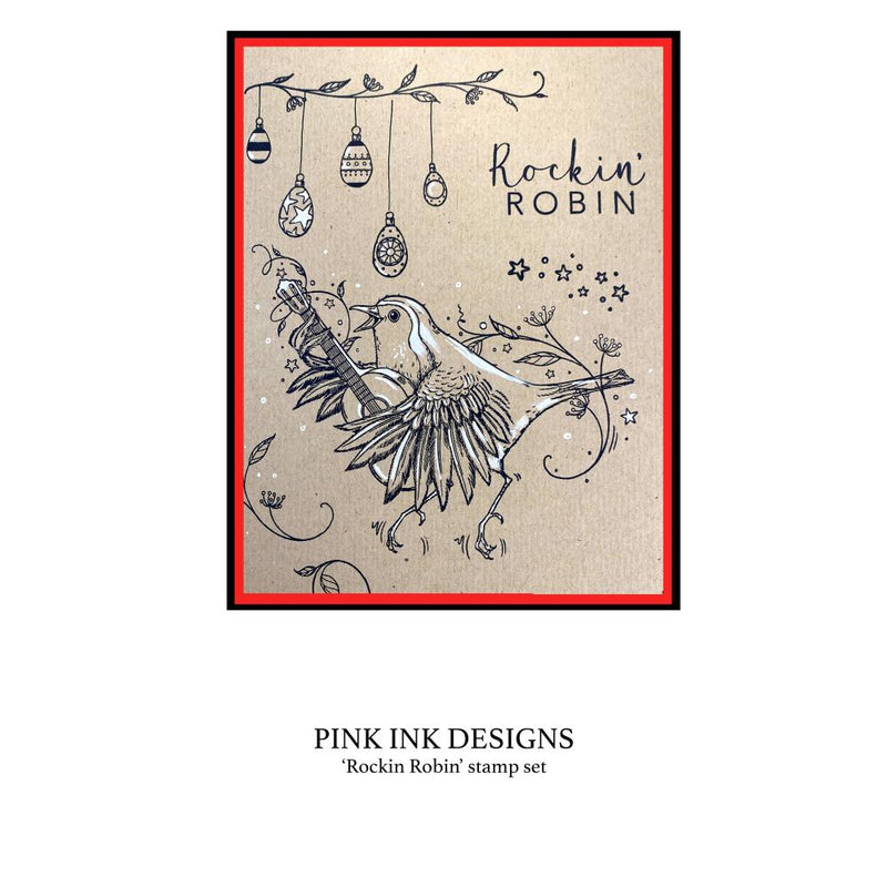 Pink Ink Designs 6x8 Clear Stamp Set - Rockin' Robin, PI179