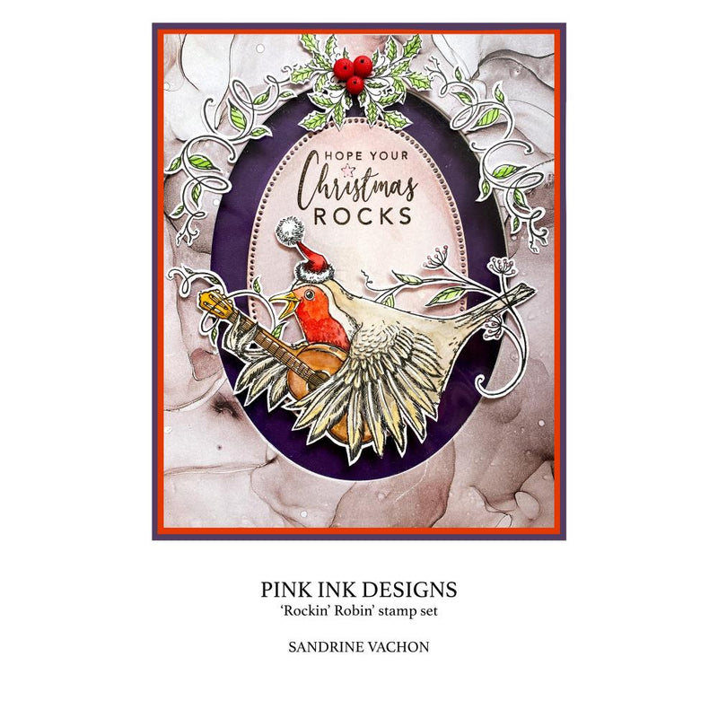 Pink Ink Designs 6x8 Clear Stamp Set - Rockin' Robin, PI179