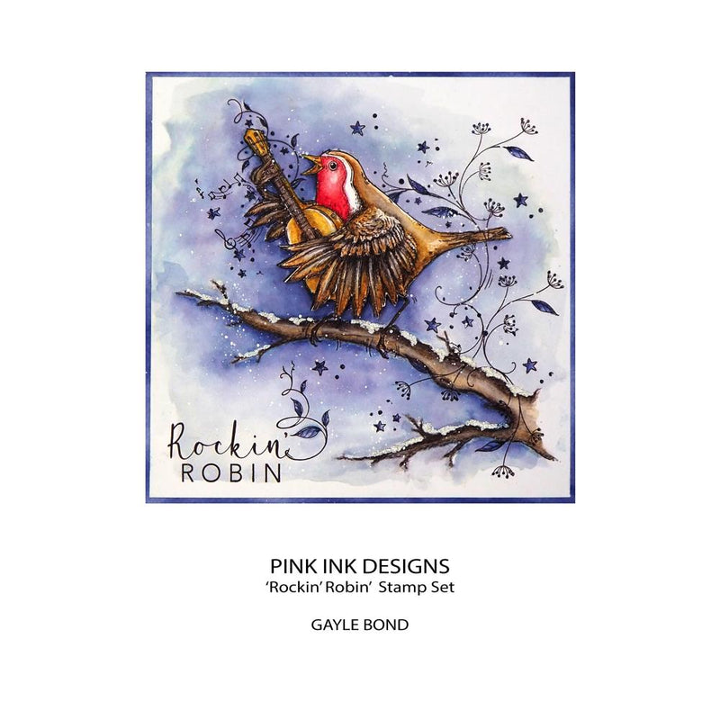 Pink Ink Designs 6x8 Clear Stamp Set - Rockin' Robin, PI179