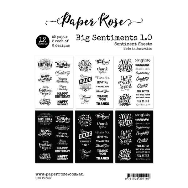 Paper Rose - Sentiment Sheets - Big Sentimants 1.0, PR22336