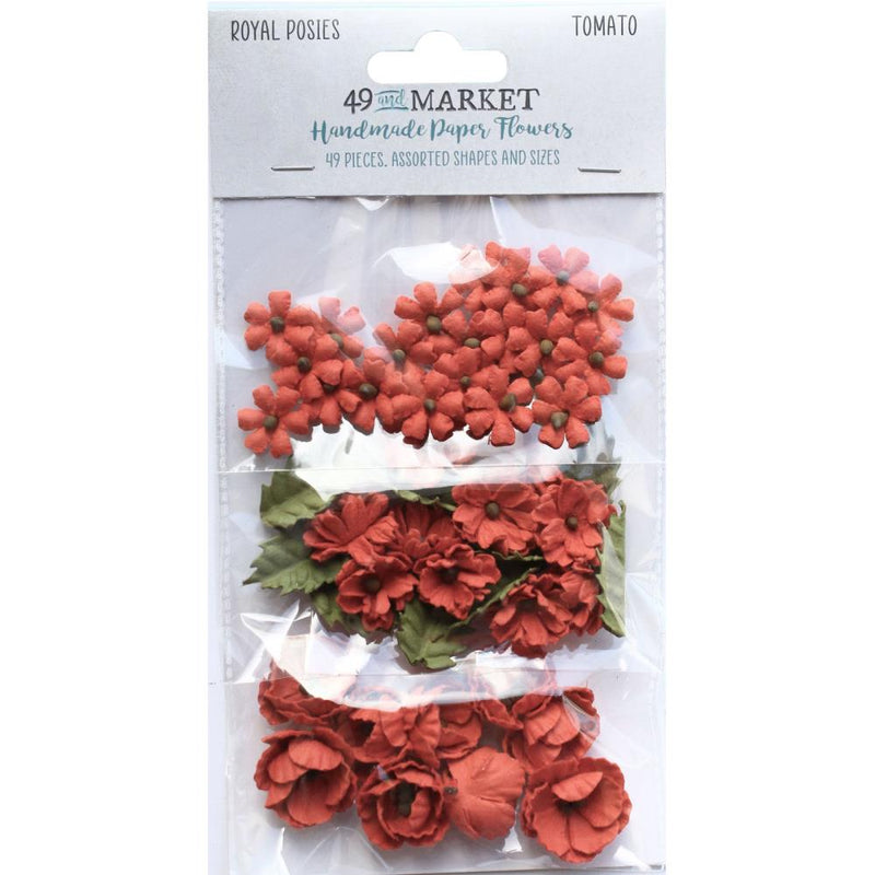 49 and Market Paper Flowers - Royal Posies - Tomato, RP-34079