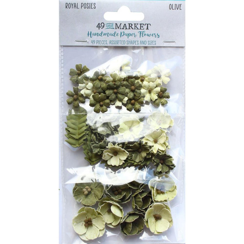 49 and Market Paper Flowers - Royal Posies - Olive, RP-34093