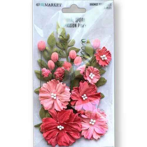 49 and Market Paper Flowers - Royal Spray - Passion Pink, RS-34000