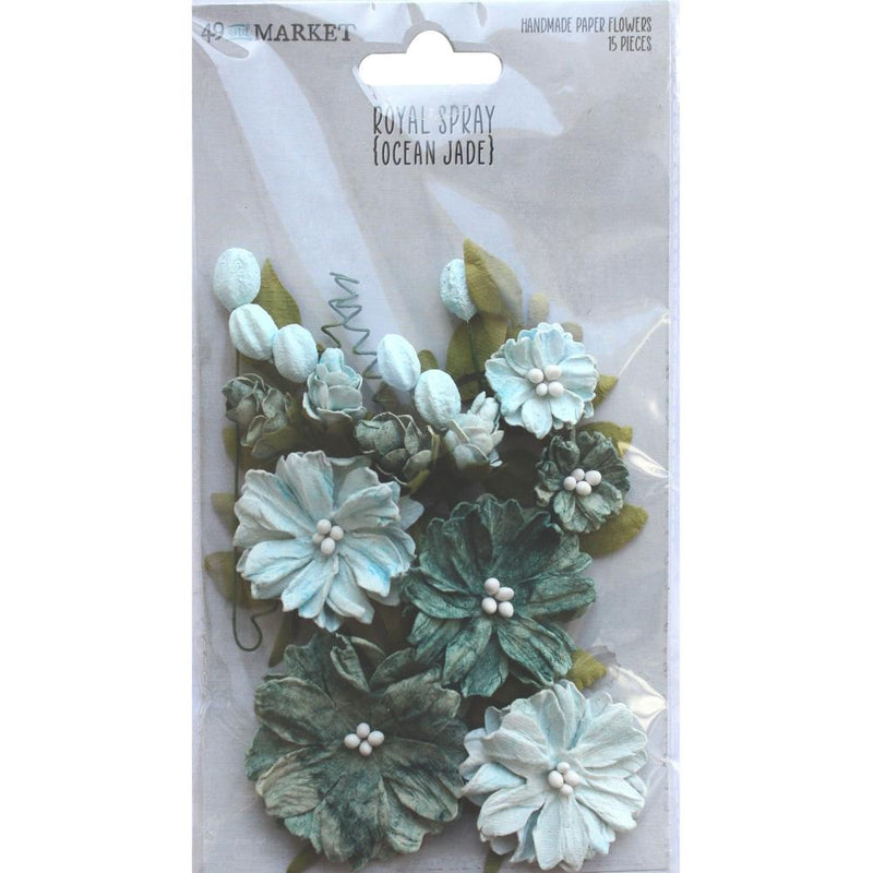 49 and Market Paper Flowers - Royal Spray - Ocean Jade, RS-34031