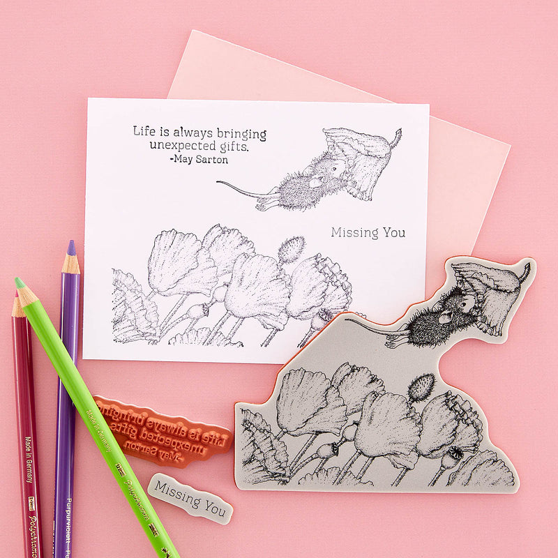 House Mouse Designs Cling Rubber Stamps - Popping By, RCS-004