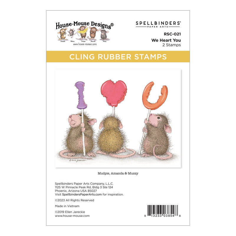 House Mouse Designs Cling Rubber Stamps - We heart You, RSC-021