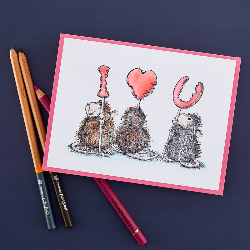 House Mouse Designs Cling Rubber Stamps - We heart You, RSC-021