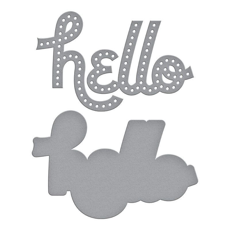 Spellbinders Etched Dies - Stitched Hello, S2-408