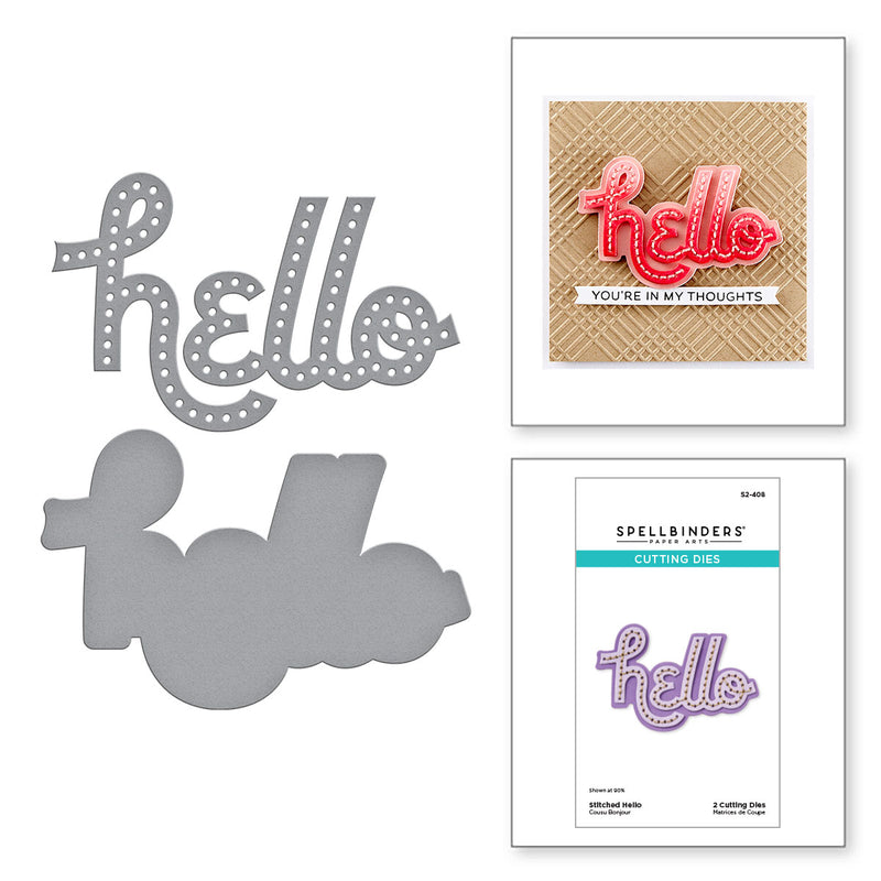 Spellbinders Etched Dies - Stitched Hello, S2-408