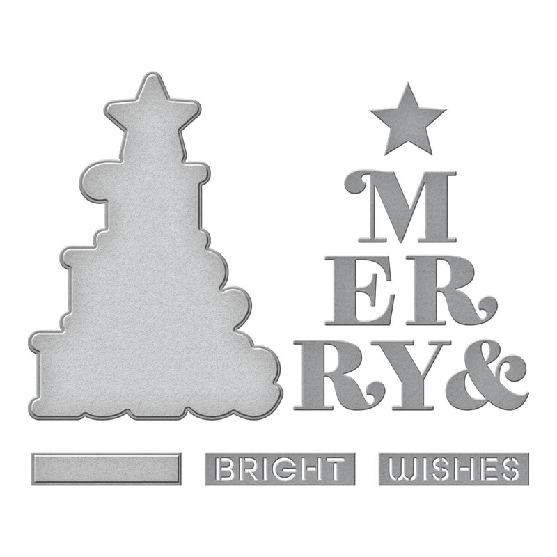 Spellbinders Etched Dies - Merry & Bright Tree, S3-484