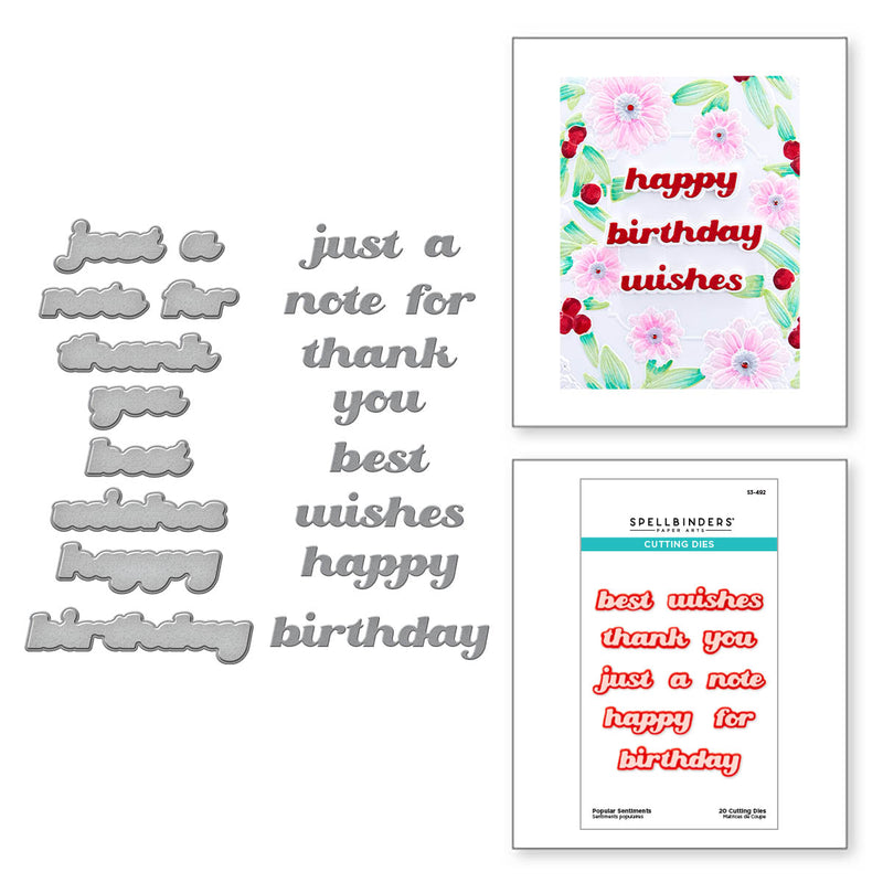 Spellbinders Etched Dies - Popular Sentiments, S3-492