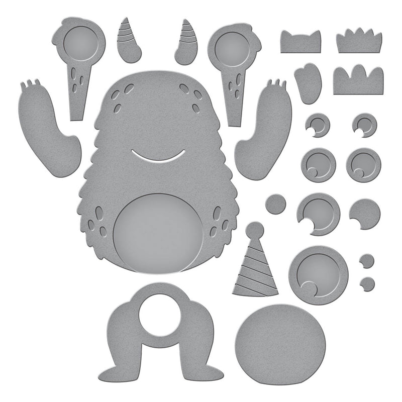 Spellbinders Etched Die & Clear Stamp Set - Monster Birthday Bundle, BD-0819