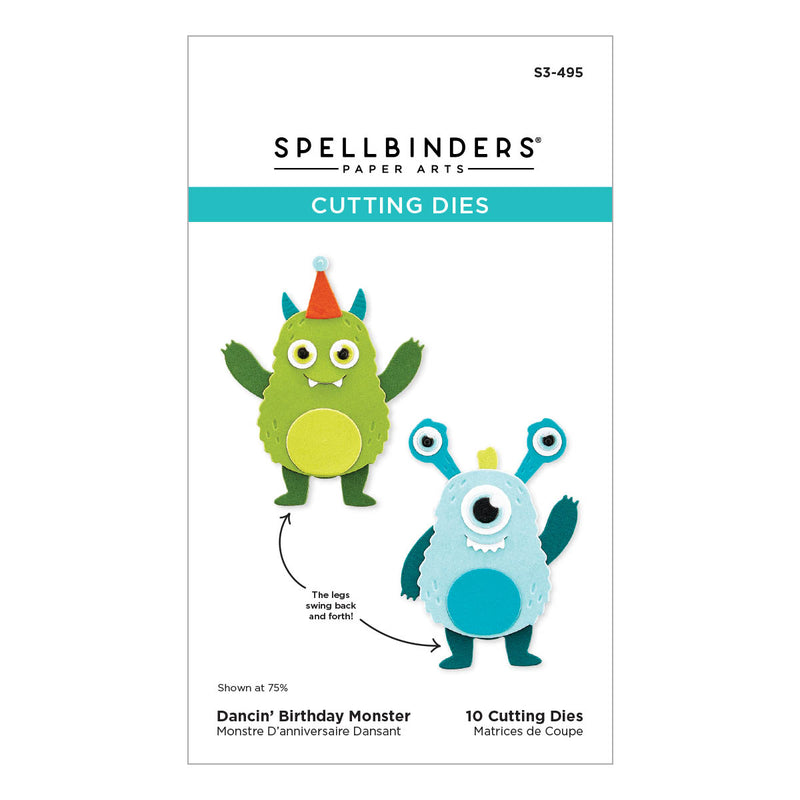 Spellbinders Etched Die Set - Dancin' Birthday Monster, S3-495