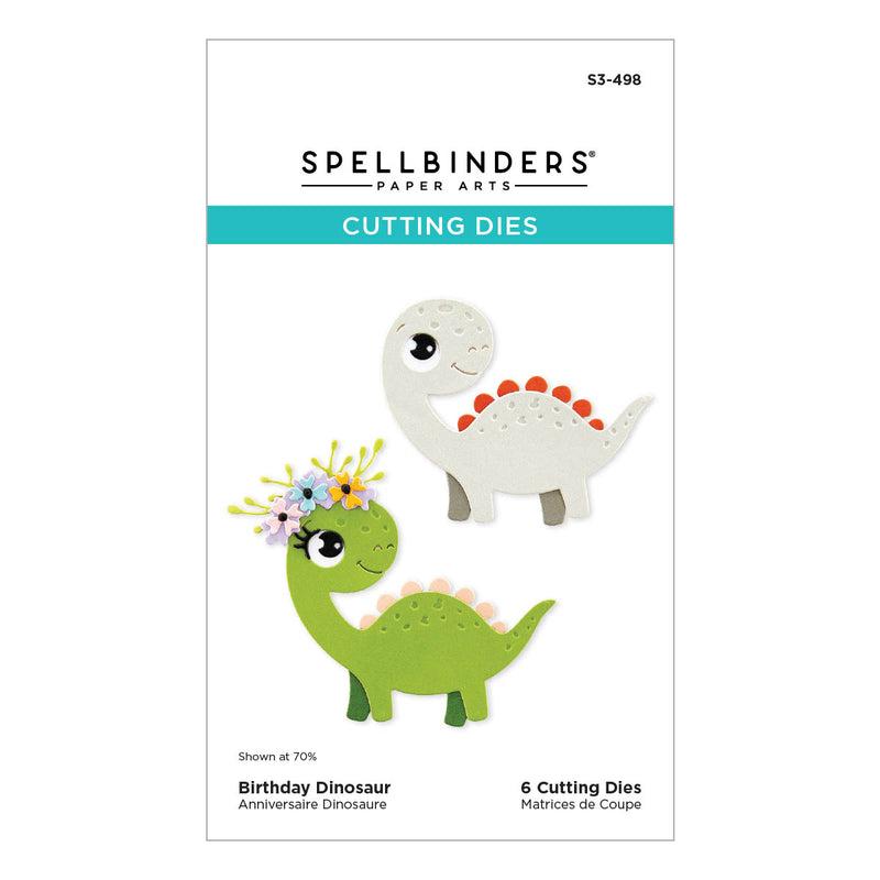 Spellbinders Etched Die Set - Dancin' Birthday Dinosaur, S3-498