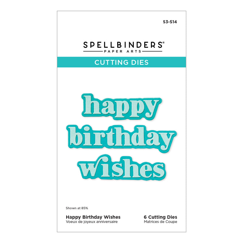 Spellbinders Etched Dies - Happy Birthday Wishes, S3-514