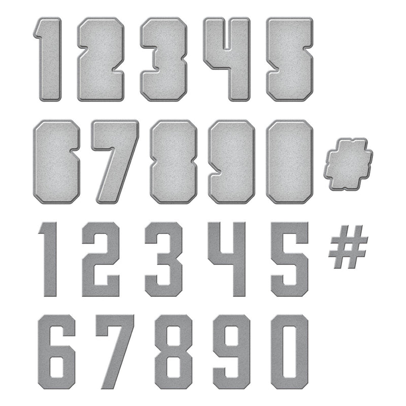 Spellbinders Etched Die Set - Jersey Numbers Set, S4-1295 by Justine Dvorak