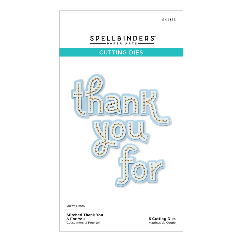 Spellbinders Etched Dies - Stitched Thank You & For You,  S4-1355