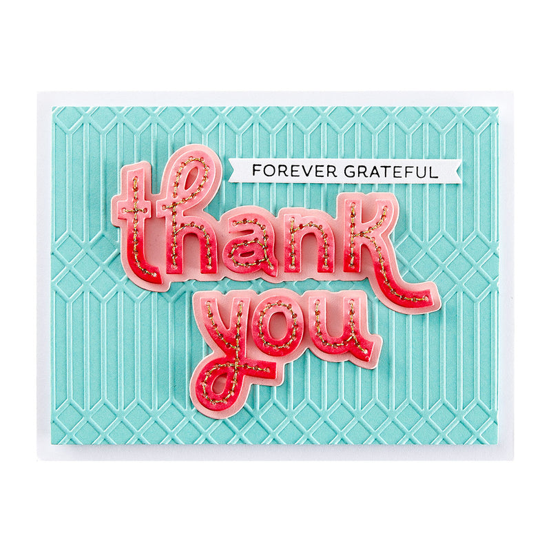 Spellbinders Etched Dies - Stitched Thank You & For You,  S4-1355