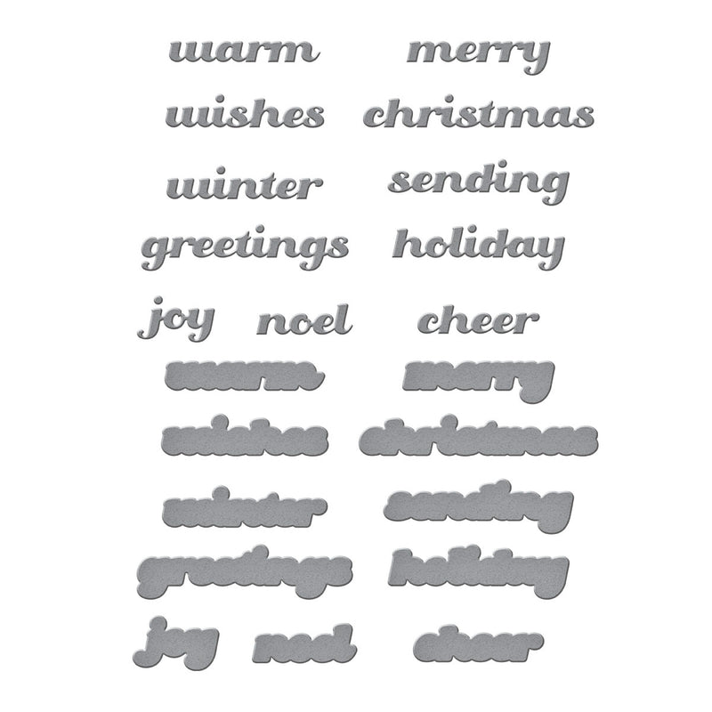 Spellbinders Etched Dies - Christmas Greetings,  S4-1360