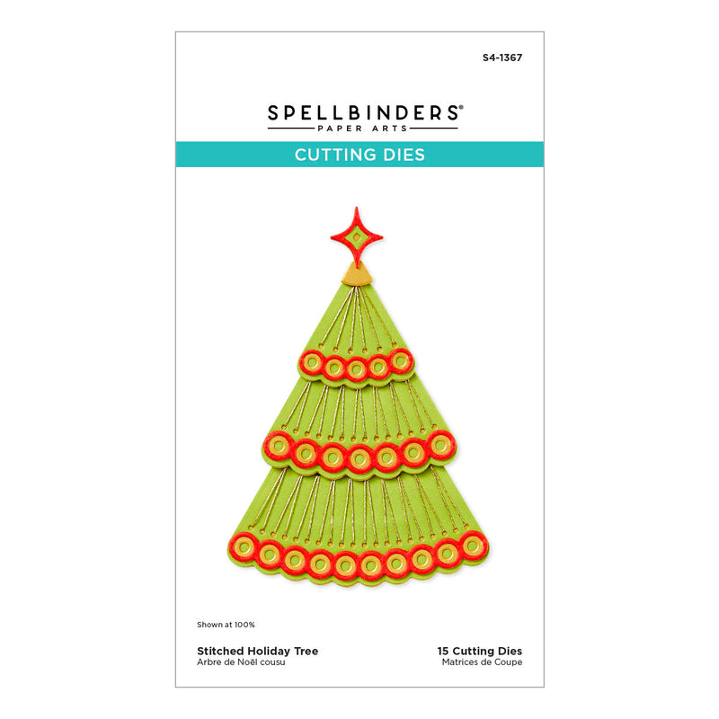 Spellbinders Etched Dies - Stitched Holiday Tree, S4-1367