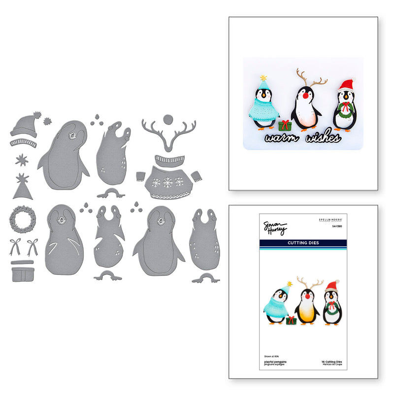 Spellbinders Etched Dies - Playful Penguins, S4-1380