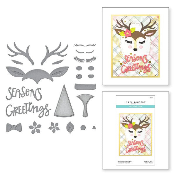 Spellbinders Etched Dies - Season's Greetings Deer, S5-439