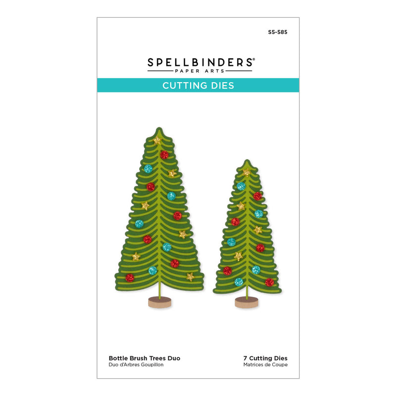 Spellbinders Etched Dies - Bottle Brush Trees Duo, S5-585