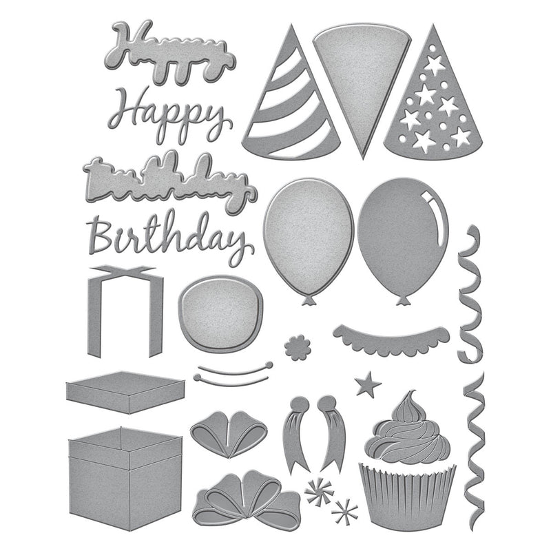 Spellbinders Etched Dies - Birthday Wreath Add-Ons, S5-600 by: Suzanne Hue