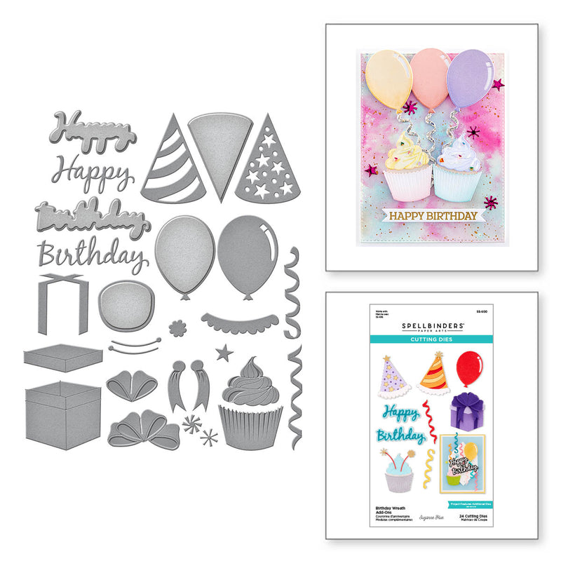 Spellbinders Etched Dies - Birthday Wreath Add-Ons, S5-600 by: Suzanne Hue