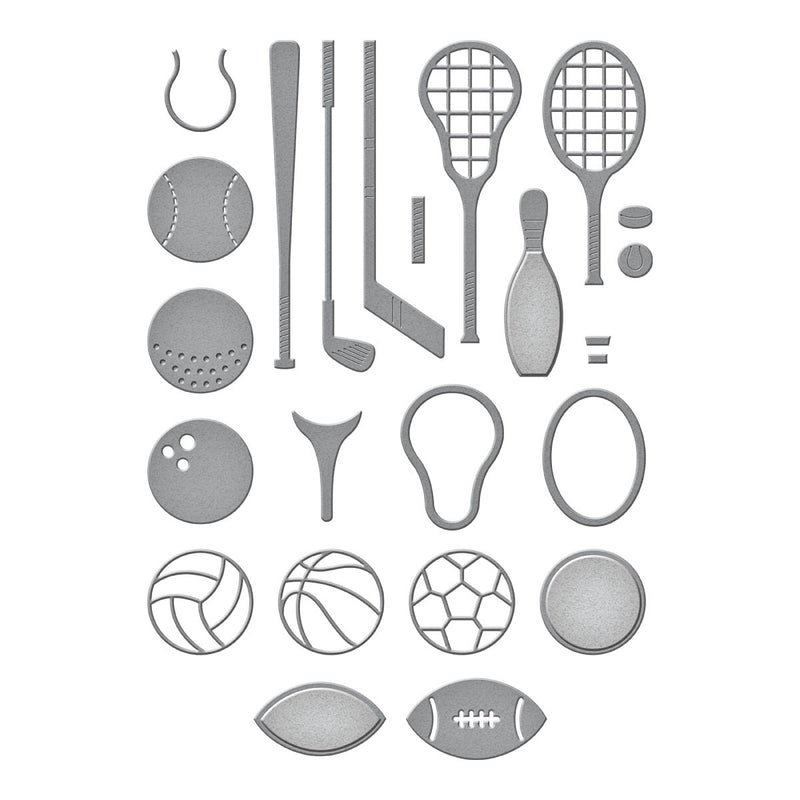 Spellbinders Etched Die Set - Sporting Goods Set, S6-217 by Justine Dvorak