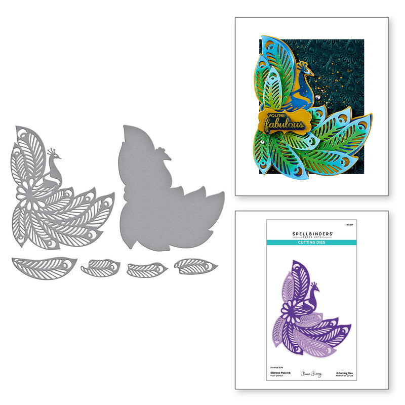 Spellbinders Etched Dies - Glorious Peacock, S6-237 by Dawn Bibby