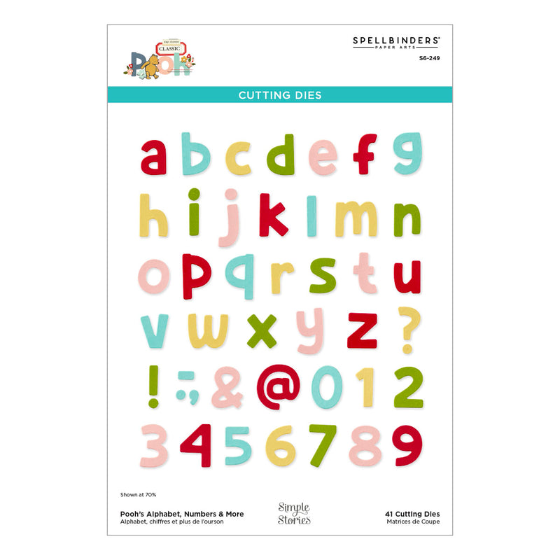 Spellbinders Etched Die Set - Pooh's Alphabet, Numbers and More, S6-249