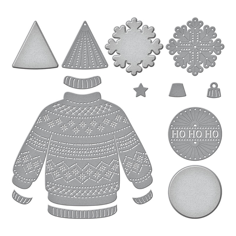 Spellbinders Etched Dies - Stitched Christmas Sweater, S7-237