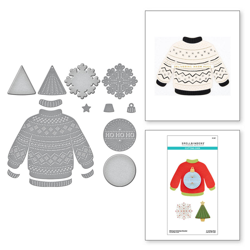 Spellbinders Etched Dies - Stitched Christmas Sweater, S7-237