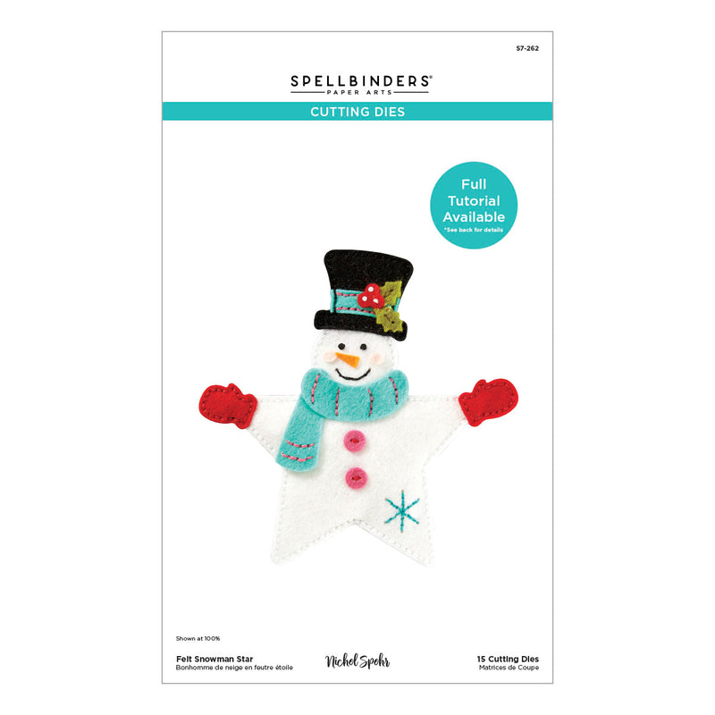 Spellbinders Etched Die Set - Felt Snowman Star, S7-262 by: Nichol Spohr