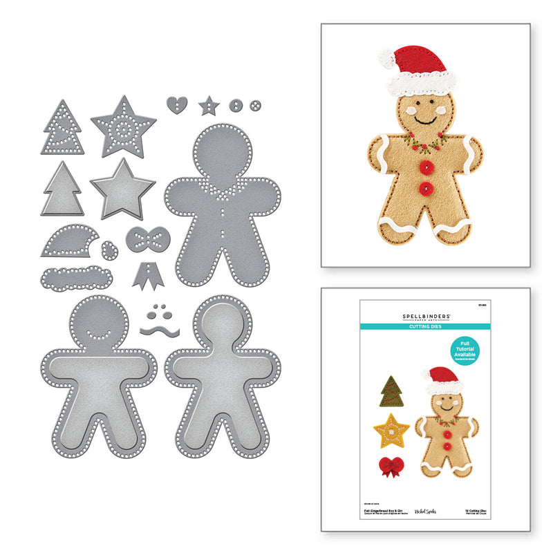 Spellbinders Etched Die Set - Felt Gingerbread Boy & Girl, S7-265 by: Nichol Spohr