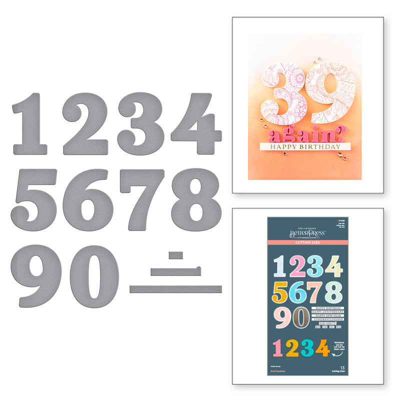 Spellbinders Etched Die Set - Bold Numbers, S7-269