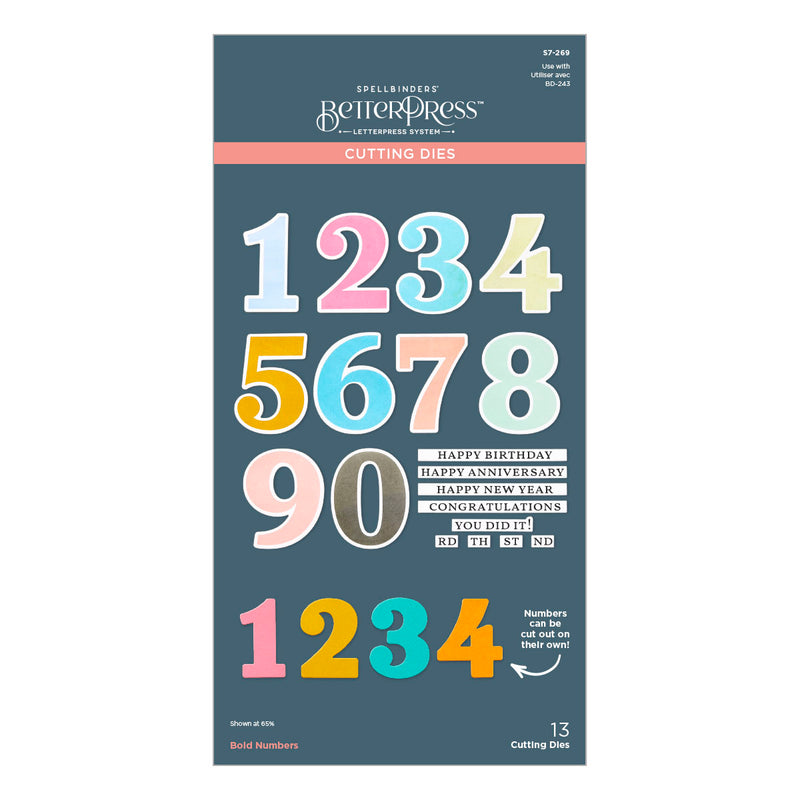 Spellbinders Etched Die Set - Bold Numbers, S7-269