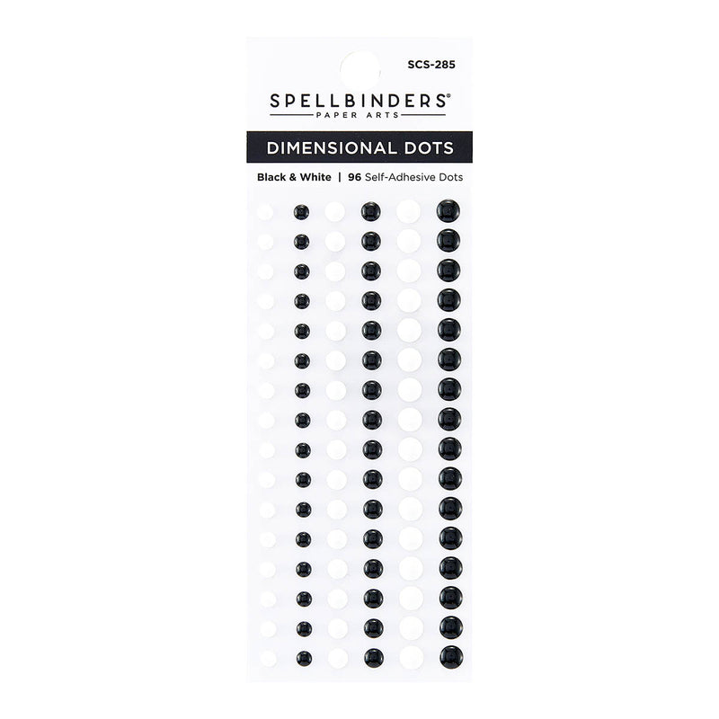 Spellbinders Dimensional Enamel Dots - Black & White, SCS-285