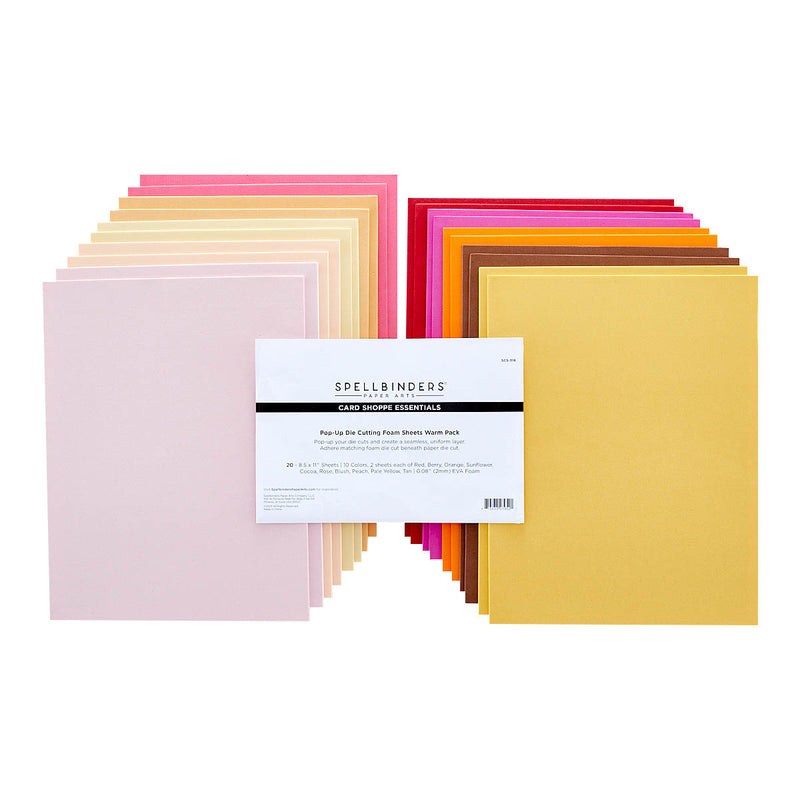 Spellbinders - Pop-Up Die Cutting Foam Sheets 8.5X11 - Warm Tones, SCS-318