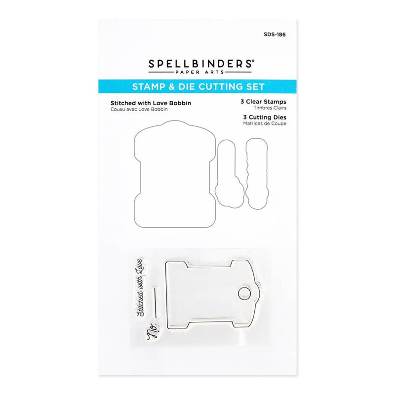 Spellbinders - Stamp & Die Set - Stitched with Love Bobbin, SDS-186