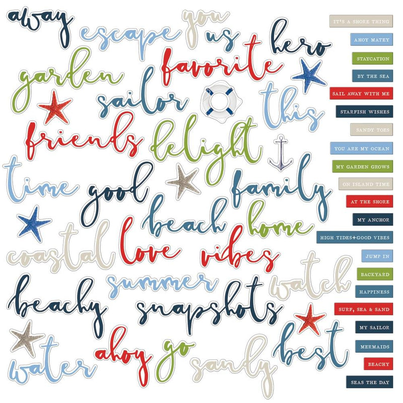 49 & Market Chipboard Words Set - Summer Porch, SP-27853