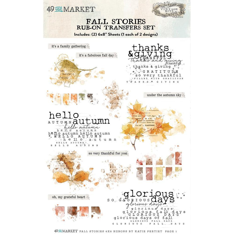 49 & Market Rub-On Transfers Set - Fall Stories, SS-29932