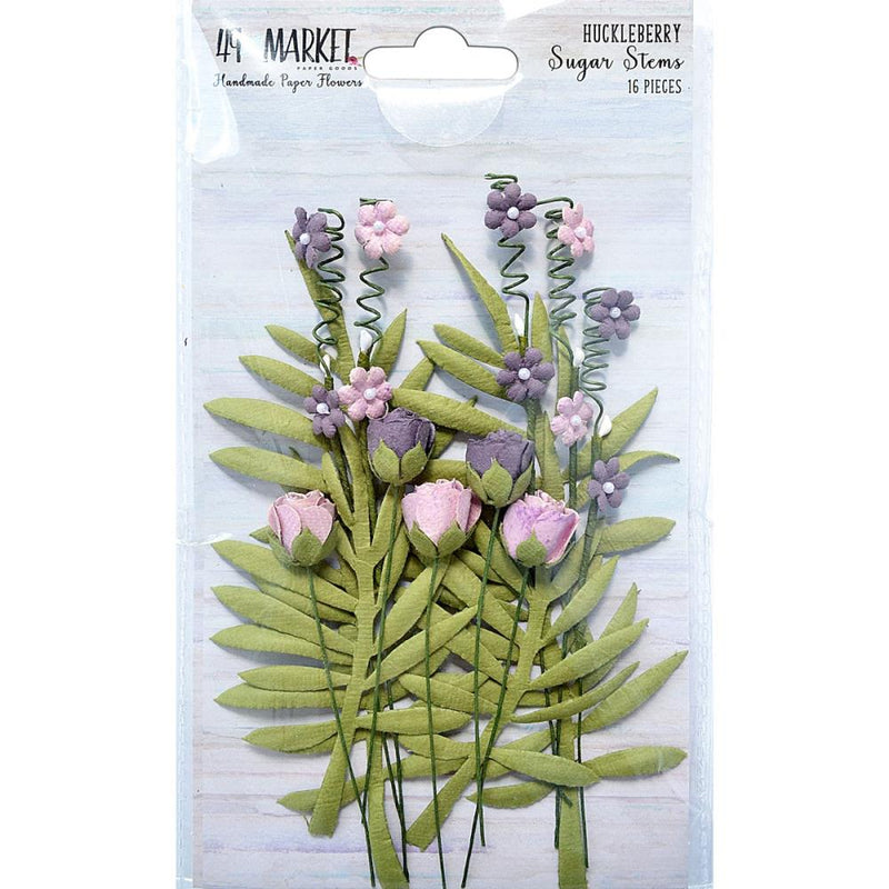 49 and Market Paper Flowers - Sugar Stems - Huckleberry, SSF-32341