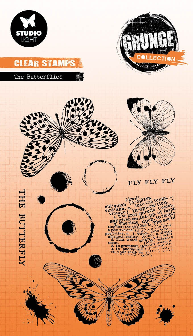 Studio Light Grunge Clear Stamps - The Butterflies, STAMP605