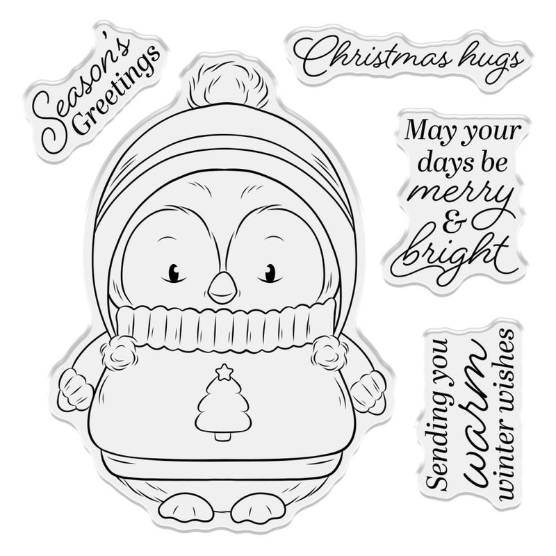 Crafter's Companion 4x4 Clear Stamp Set - Christmas Hugs, STCACHUG